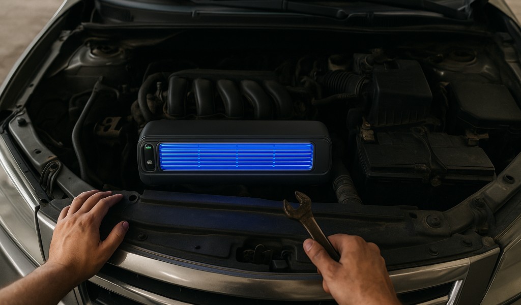 Vital Cooling Breeze on car engine