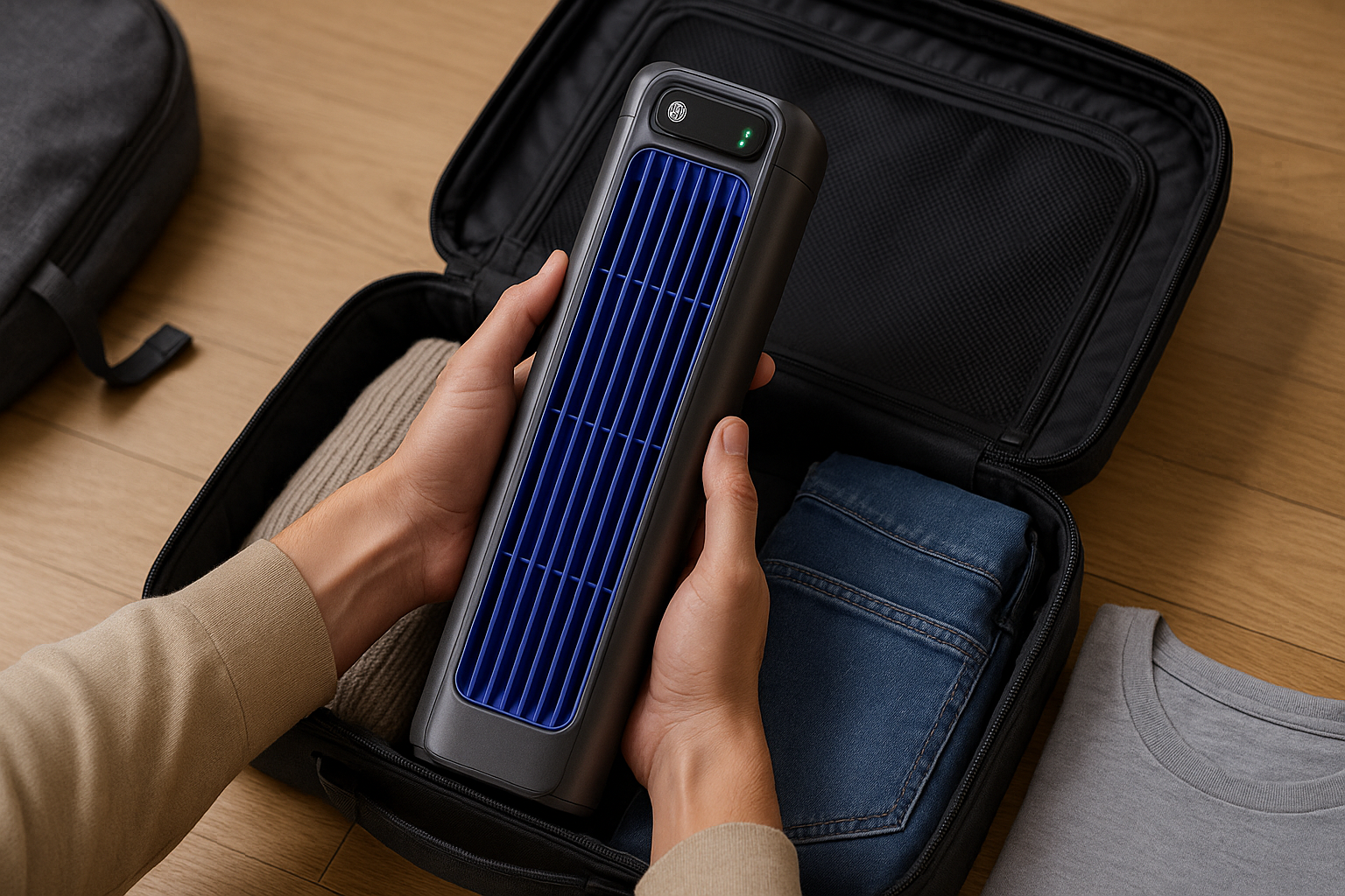 Vital Cooling Breeze packed for travel